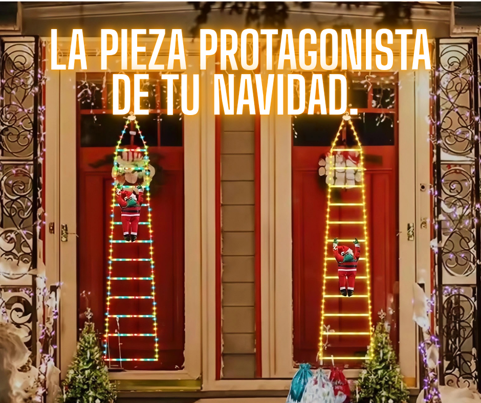 Santa Escalador Luminoso: La Decoración Navideña que Enciende la Magia en Tu Hogar.