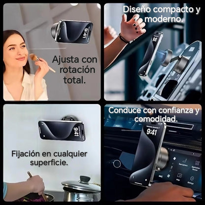 Soporte 360° Gira y Ajusta, con Potencia Magnética.
