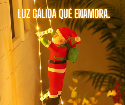 Santa Escalador Luminoso: La Decoración Navideña que Enciende la Magia en Tu Hogar.