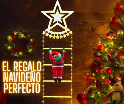Santa Escalador Luminoso: La Decoración Navideña que Enciende la Magia en Tu Hogar.