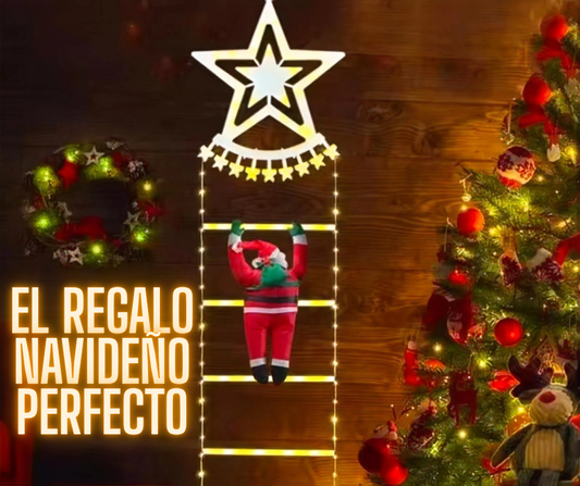 Santa Escalador Luminoso: La Decoración Navideña que Enciende la Magia en Tu Hogar.